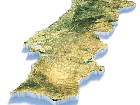Portugal terrain map 3D Model