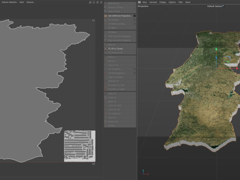 Portugal terrain map Modelo 3D