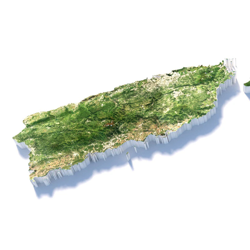 Puerto Rico terrain map 3D Model .c4d .max .obj .3ds .fbx .stl .blend