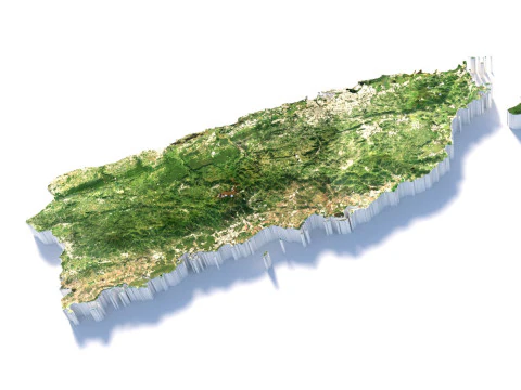 Puerto Rico terrain map 3D Model