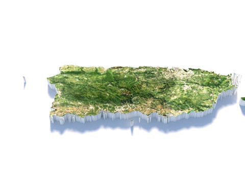Puerto Rico terrain map 3D Model