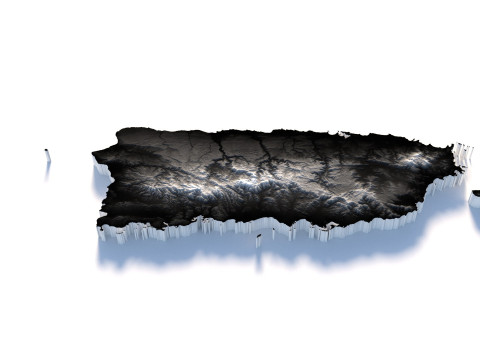 Puerto Rico terrain map 3D Model