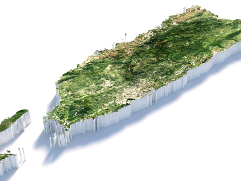 Puerto Rico terrain map 3D Model