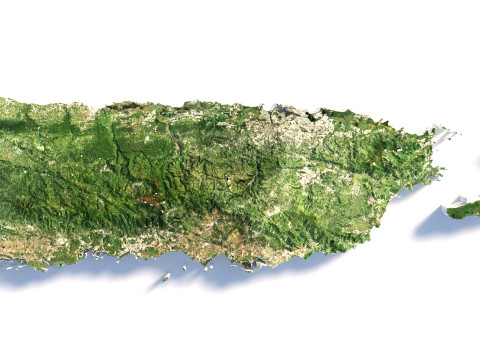 Puerto Rico terrain map 3D Model