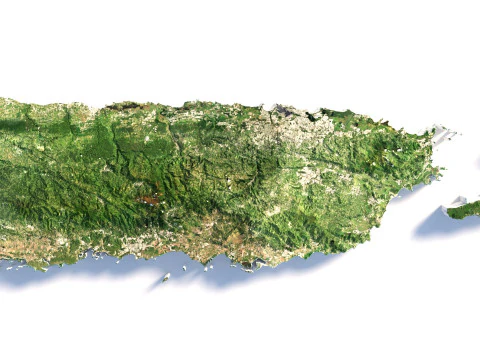 Puerto Rico terrain map 3D Model