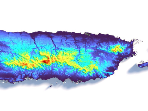 Puerto Rico terrain map 3D Model