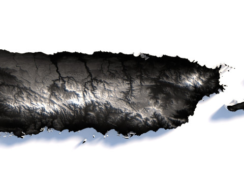 Puerto Rico terrain map 3D Model