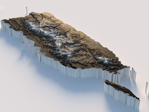 Puerto Rico terrain map 3D Model