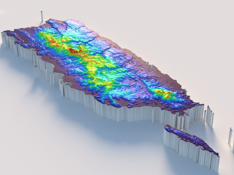 Puerto Rico terrain map 3D Model
