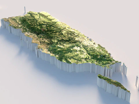 Puerto Rico terrain map 3D Model