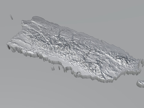 Puerto Rico terrain map 3D Model