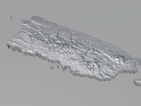 Puerto Rico terrain map 3D Model