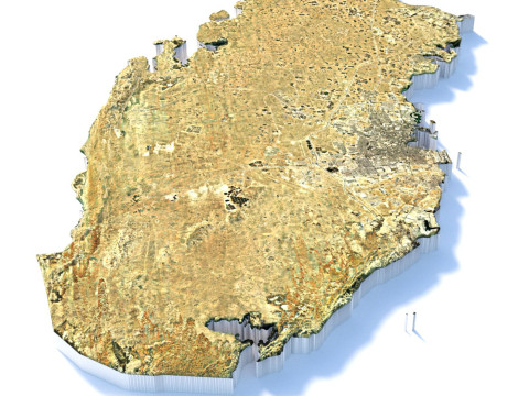 Qatar terrain map 3D मॉडल