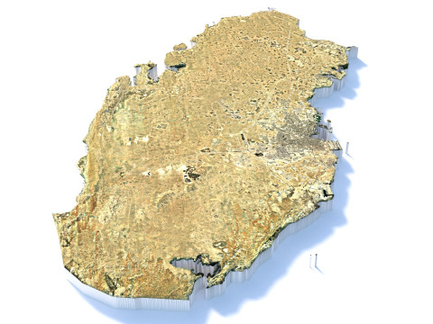 Qatar terrain map Modello 3D
