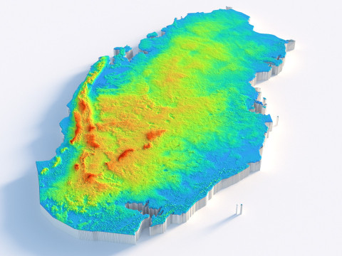 Qatar terrain map Modello 3D