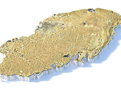 Qatar terrain map Modello 3D
