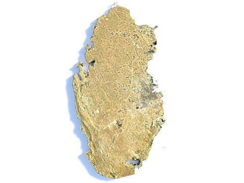 Qatar terrain map Modello 3D