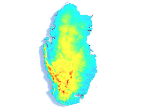 Qatar terrain map Modello 3D