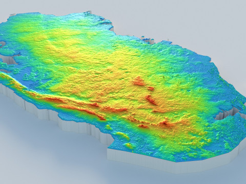 Qatar terrain map Modello 3D