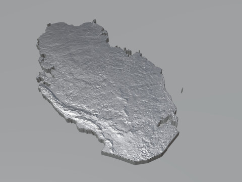 Qatar terrain map Modello 3D
