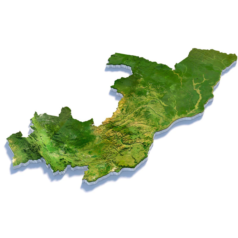 Republic of the Congo terrain map 3D Model .c4d .max .obj .3ds .fbx .stl .blend 