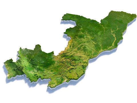 Republic of the Congo terrain map 3D Model