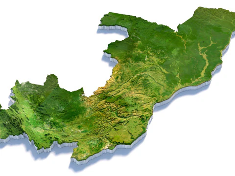 Republic of the Congo terrain map 3D Model