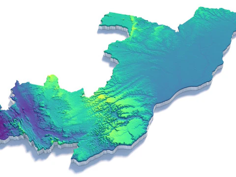 Republic of the Congo terrain map 3D Model