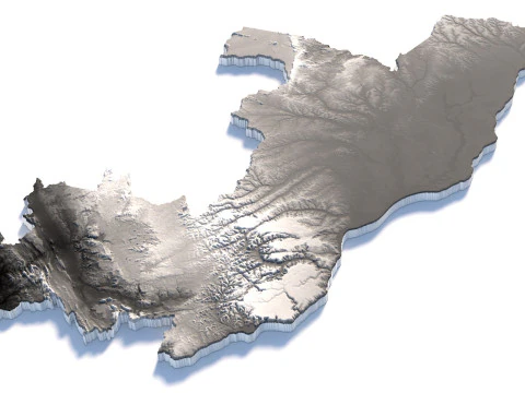 Republic of the Congo terrain map 3D Model