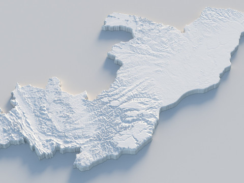 Republic of the Congo terrain map Model 3D