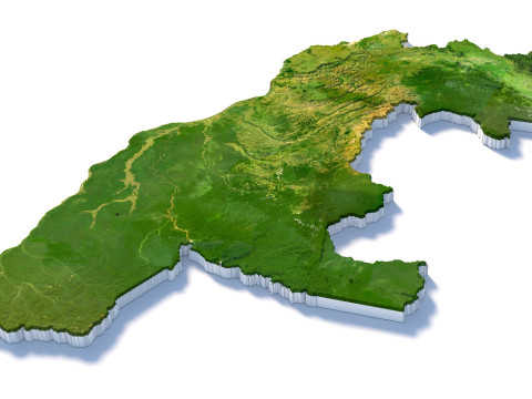 Republic of the Congo terrain map Model 3D