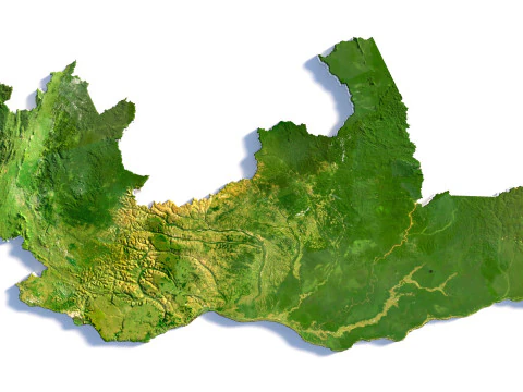Republic of the Congo terrain map 3D Model