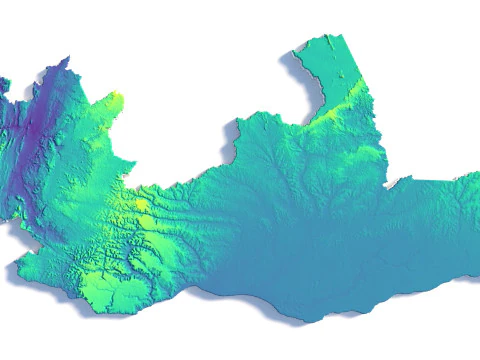 Republic of the Congo terrain map 3D Model