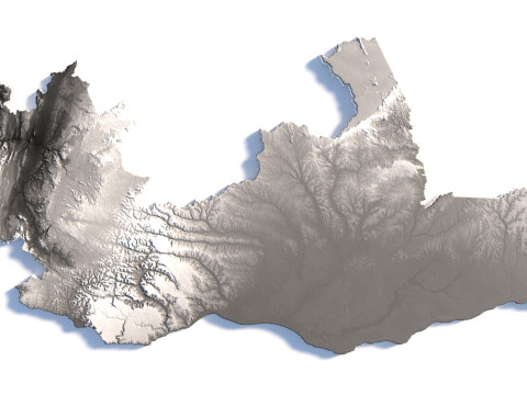 Republic of the Congo terrain map Model 3D
