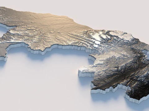 Republic of the Congo terrain map 3D Model