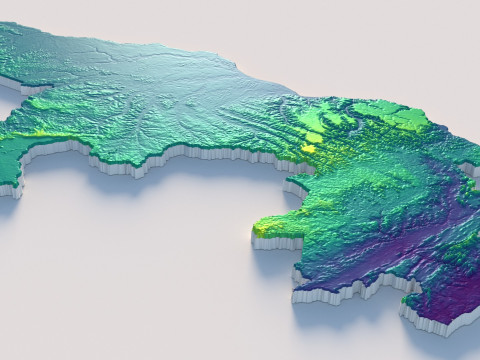 Republic of the Congo terrain map Model 3D