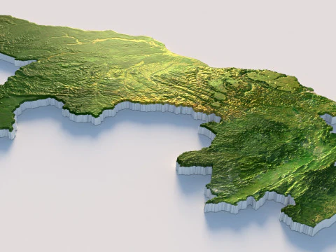 Republic of the Congo terrain map 3D Model