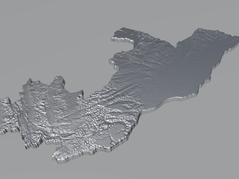 Republic of the Congo terrain map Model 3D