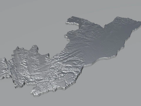 Republic of the Congo terrain map 3D Model