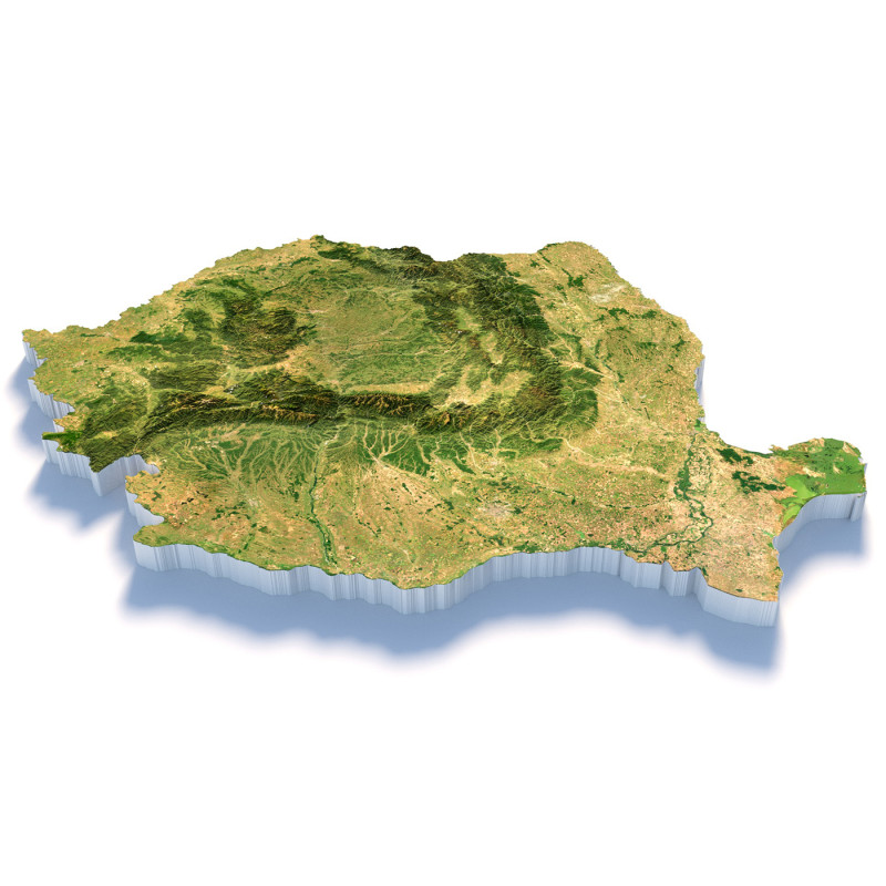 Romania terrain map 3D Model .c4d .max .obj .3ds .fbx .stl .blend