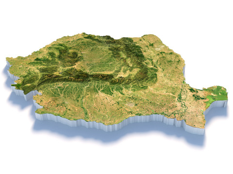 Romania terrain map Model 3D