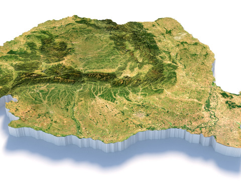 Romania terrain map 3D Model