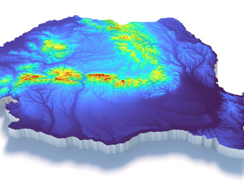 Romania terrain map 3D Model