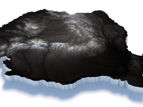 Romania terrain map 3D Model