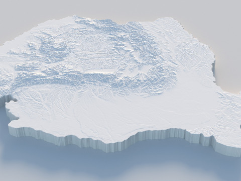 Romania terrain map 3D Model