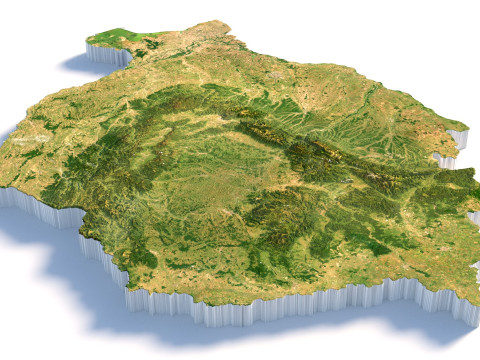 Romania terrain map 3D Model