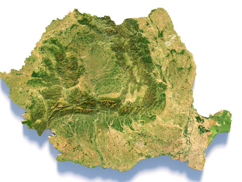 Romania terrain map 3D Model