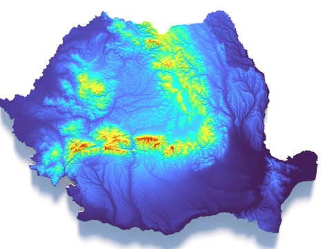 Romania terrain map 3D Model