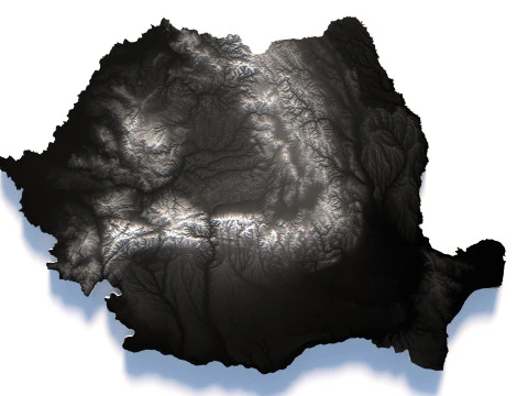 Romania terrain map 3D Model