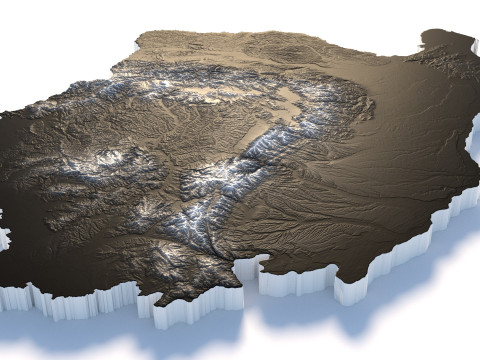 Romania terrain map 3D Model